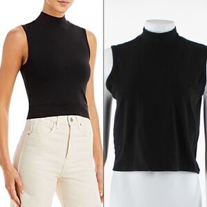 Atm Anthony Thomas Melillo Mock Neck Sleeveless Crop Top